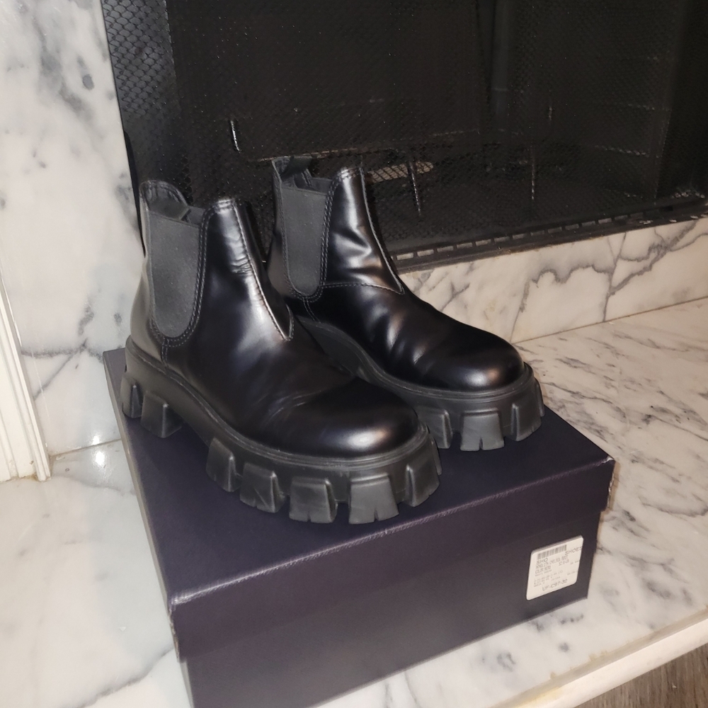 Prada Black Leather Men's Boots